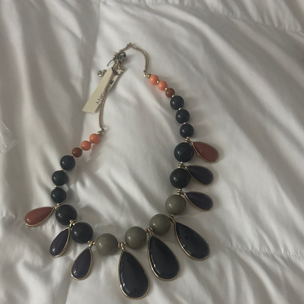 Chic Beaded Necklace with Gold Accents